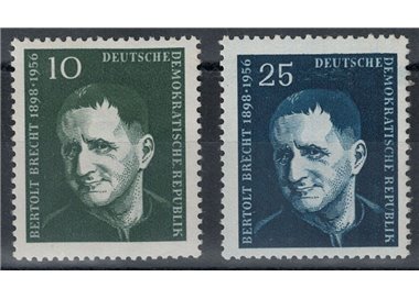 GERMANY DDR 1957 Bertolt Brecht 2v MNH**