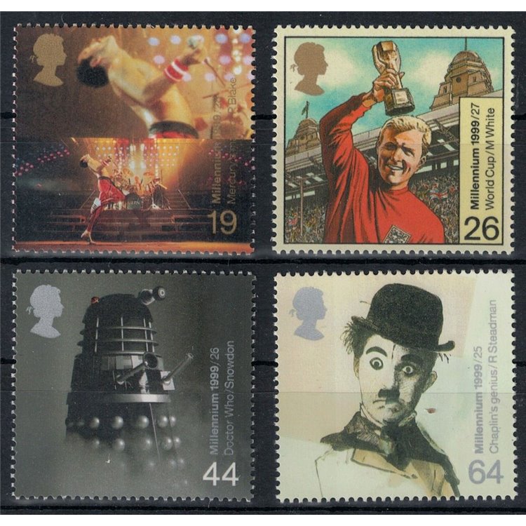 GREAT BRITAIN 1999 Millennium, Great Entertainers 4v MNH**