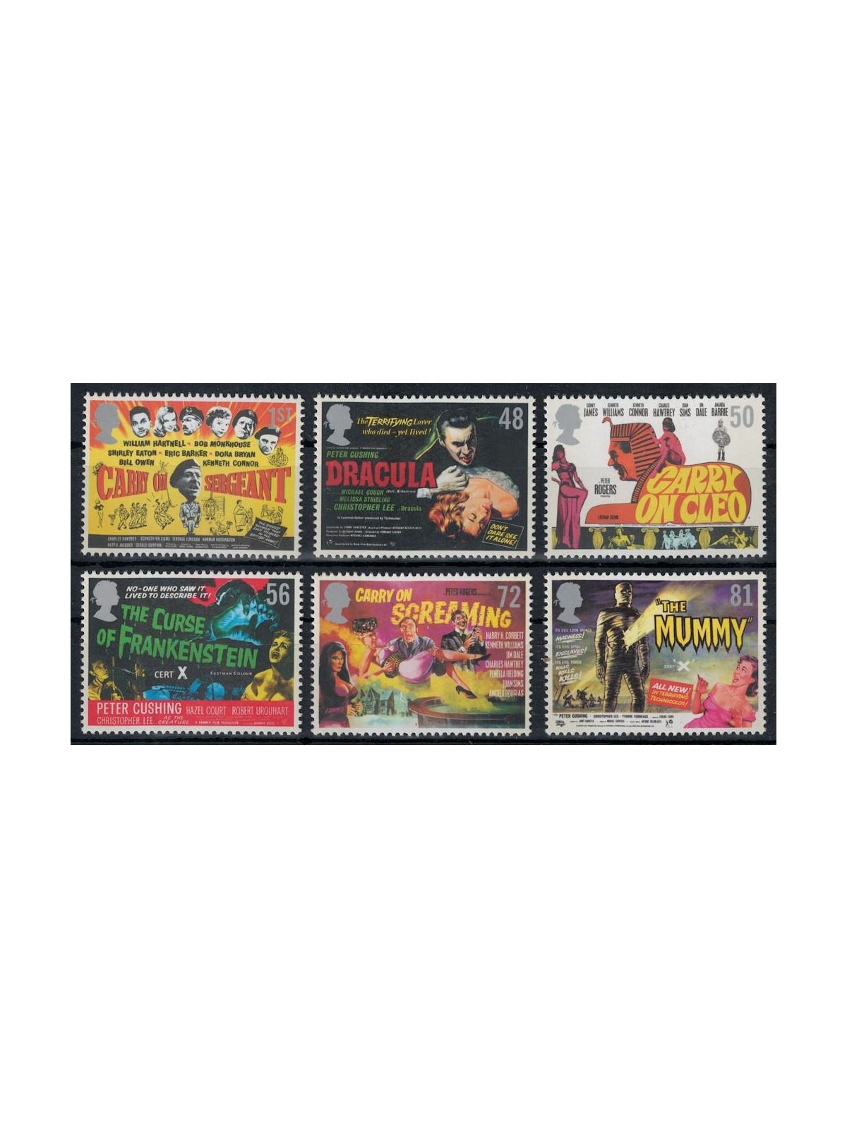 GREAT BRITAIN 2008 Carry On and Hammer Horror 6v MNH**