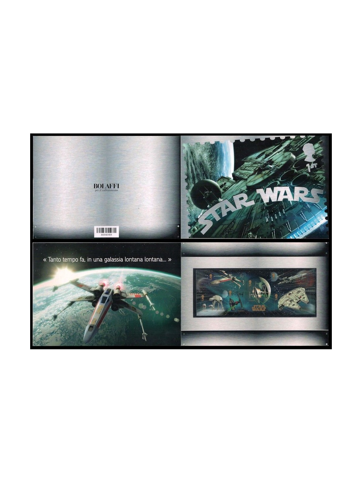 GRAN BRETAGNA 2015 Guerre Stellari BF su Folder Bolaffi MNH**