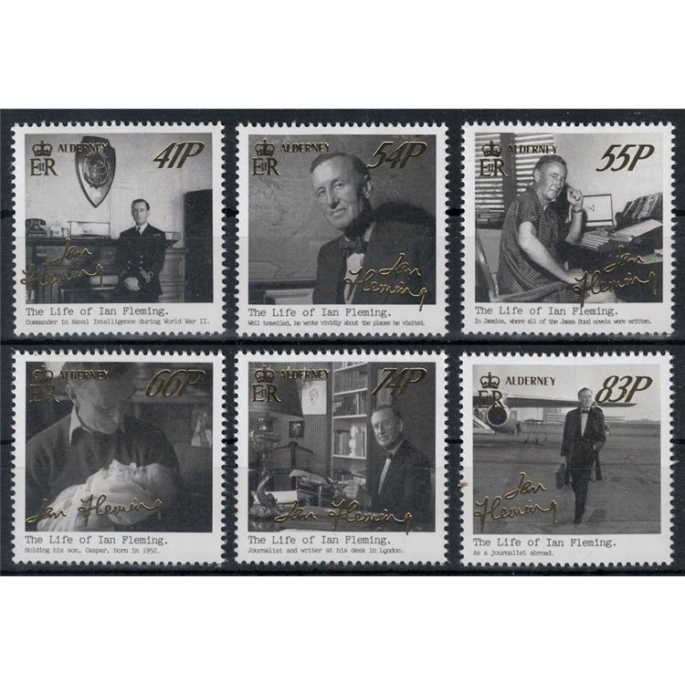 ALDERNEY 2014 The Life of Ian Fleming 6v MNH**