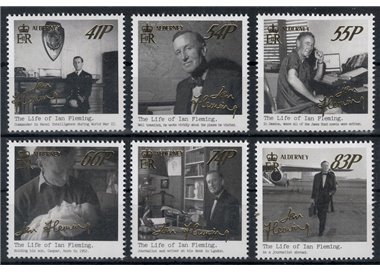 ALDERNEY 2014 The Life of Ian Fleming 6v MNH**