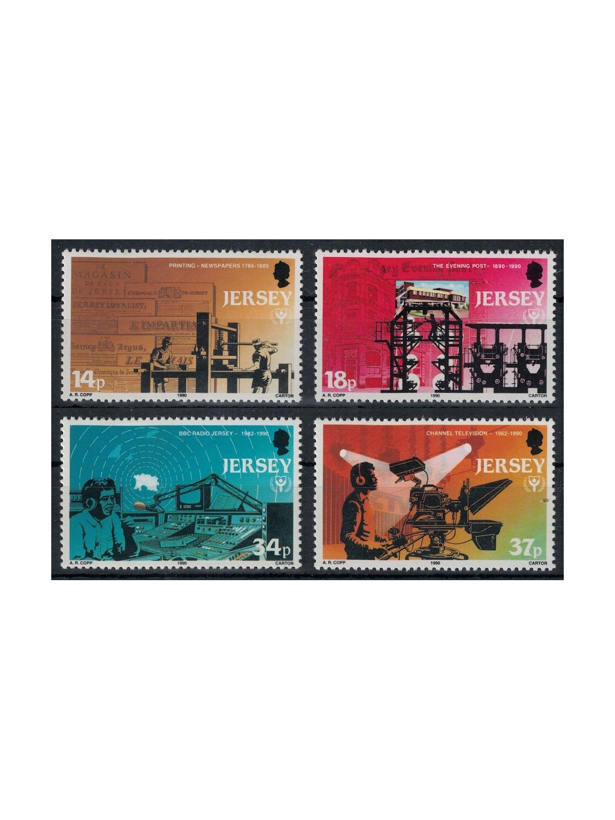 JERSEY 1990 Various Anniversaries 4v MNH**
