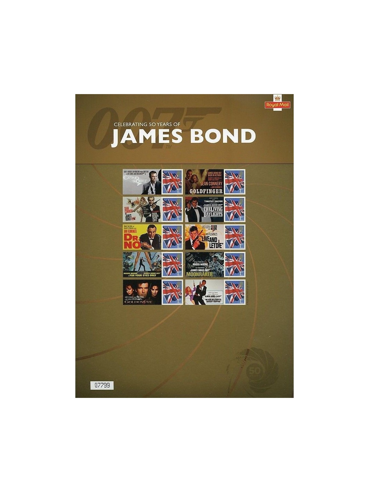 GREAT BRITAIN 2012 Smilers (James Bond) m/s MNH**