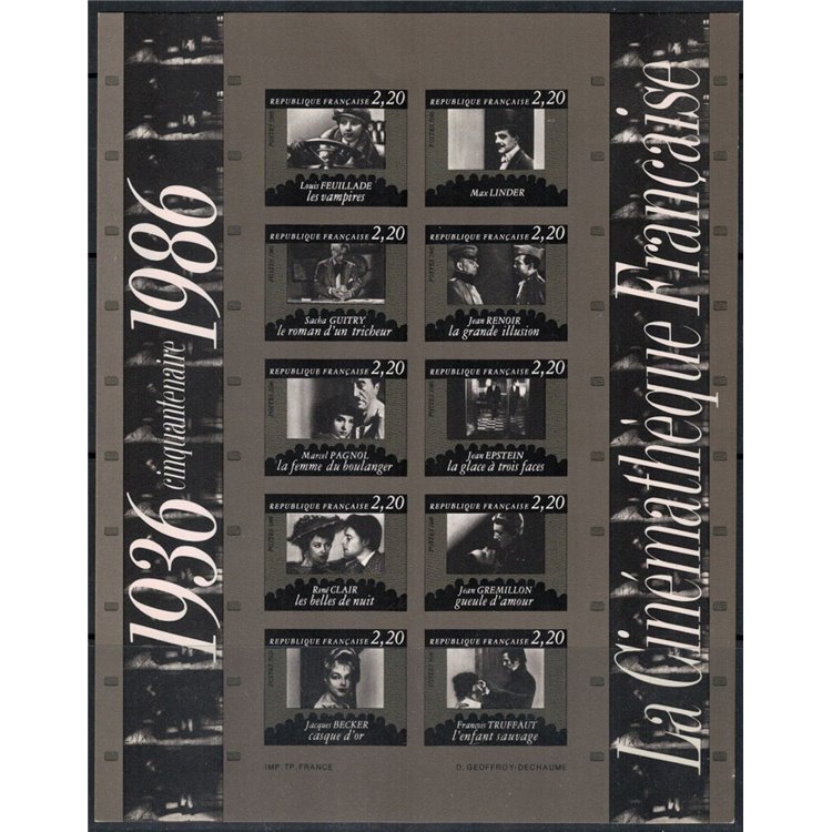FRANCE 1986 National Film Archive (imperforated) s/s MNH**