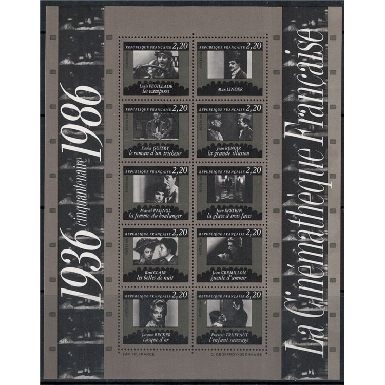 FRANCE 1986 National Film Archive s/s MNH**
