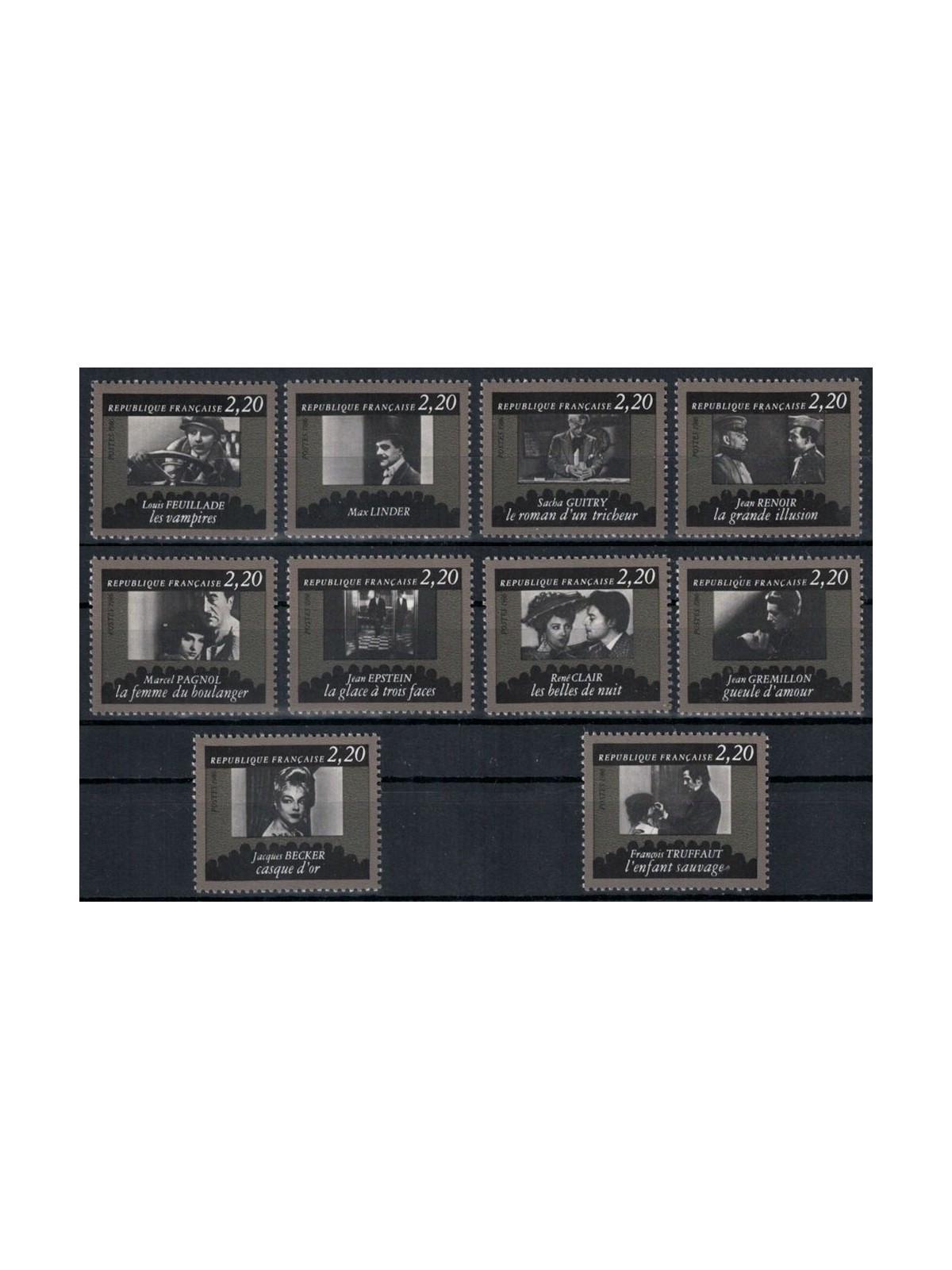 FRANCIA 1986 Cineteca Nazionale 10v MNH**