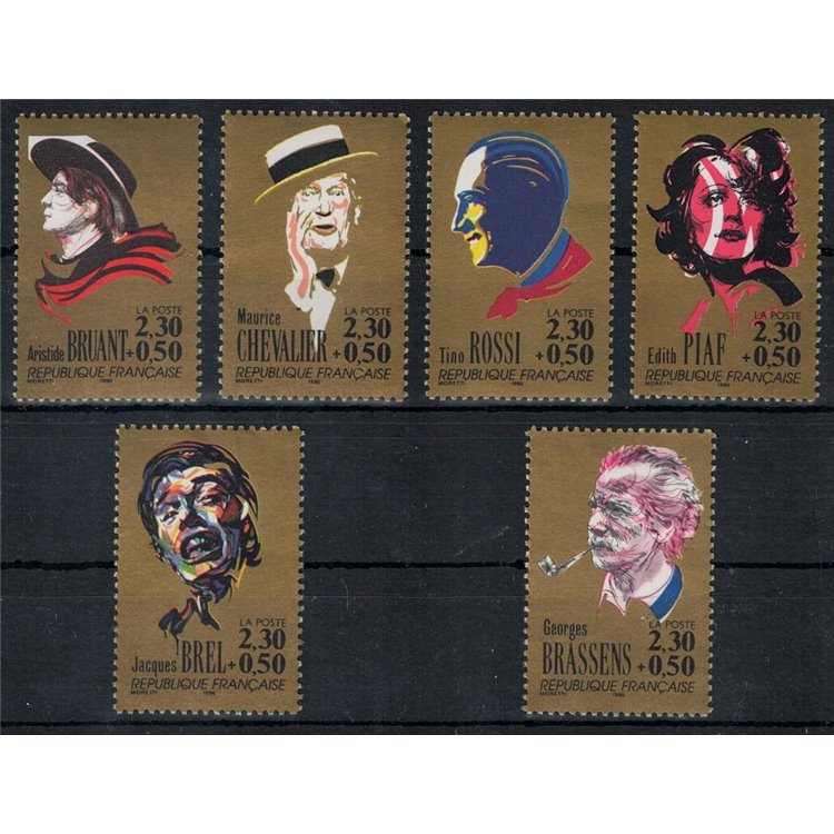 FRANCE 1990 Famous People 6v MNH**