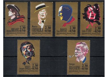 FRANCE 1990 Famous People 6v MNH**