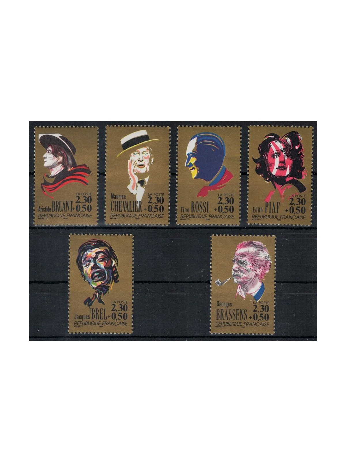 FRANCE 1990 Famous People 6v MNH**