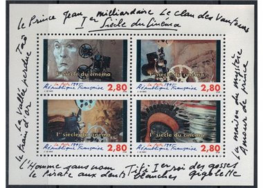 FRANCIA 1995 Centenario del Cinema BF MNH**