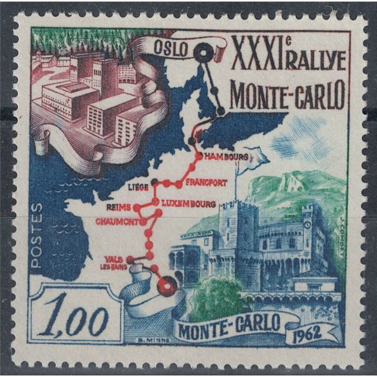 MONACO 1962 Monte Carlo Rally with Oslo stage in black MNH**