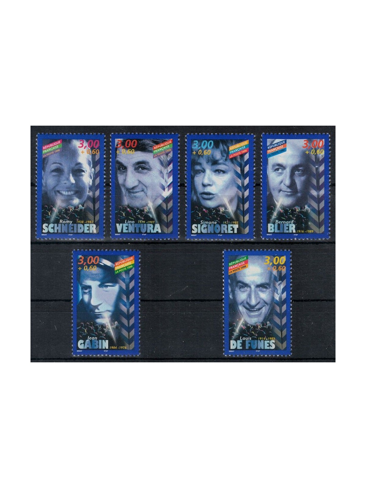 FRANCIA 1998 Attori francesi 6v MNH**