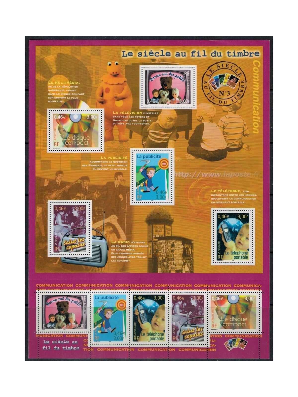 FRANCE 2001 The 20th Century (Communications) s/s MNH**