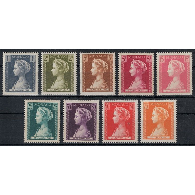 MONACO 1957 Princess Caroline 9v MNH**