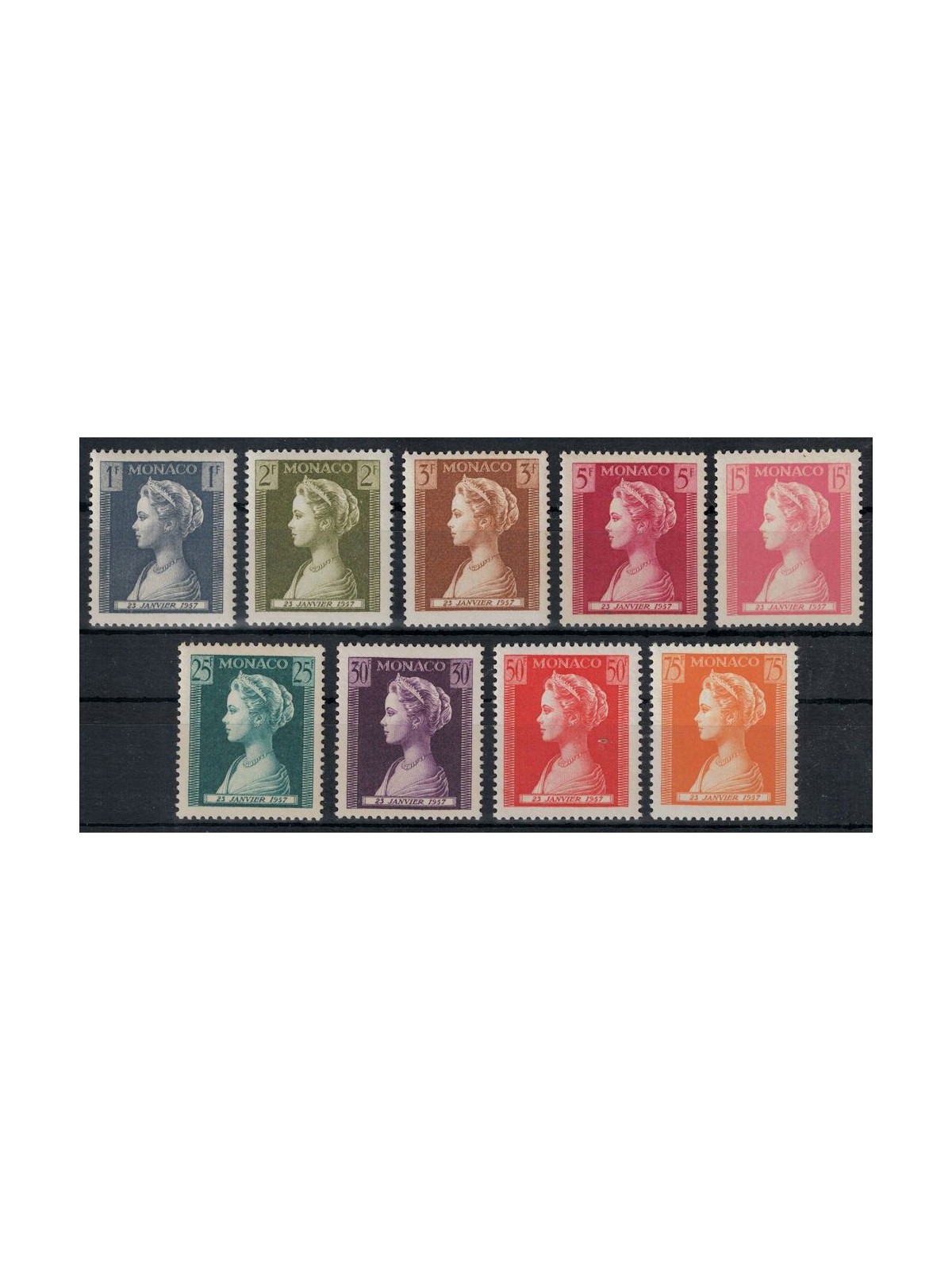 MONACO 1957 Princess Caroline 9v MNH**