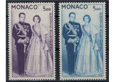 MONACO 1960-61 Portrait of the Princes, airmail 2v MNH**