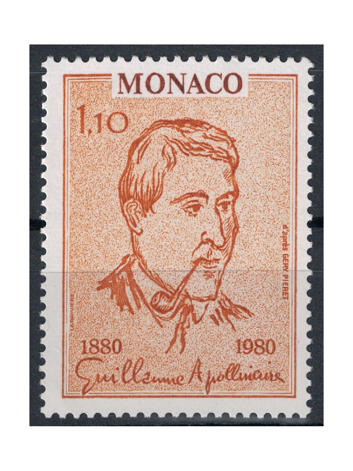 MONACO 1980 Guillaume Apollinaire MNH**