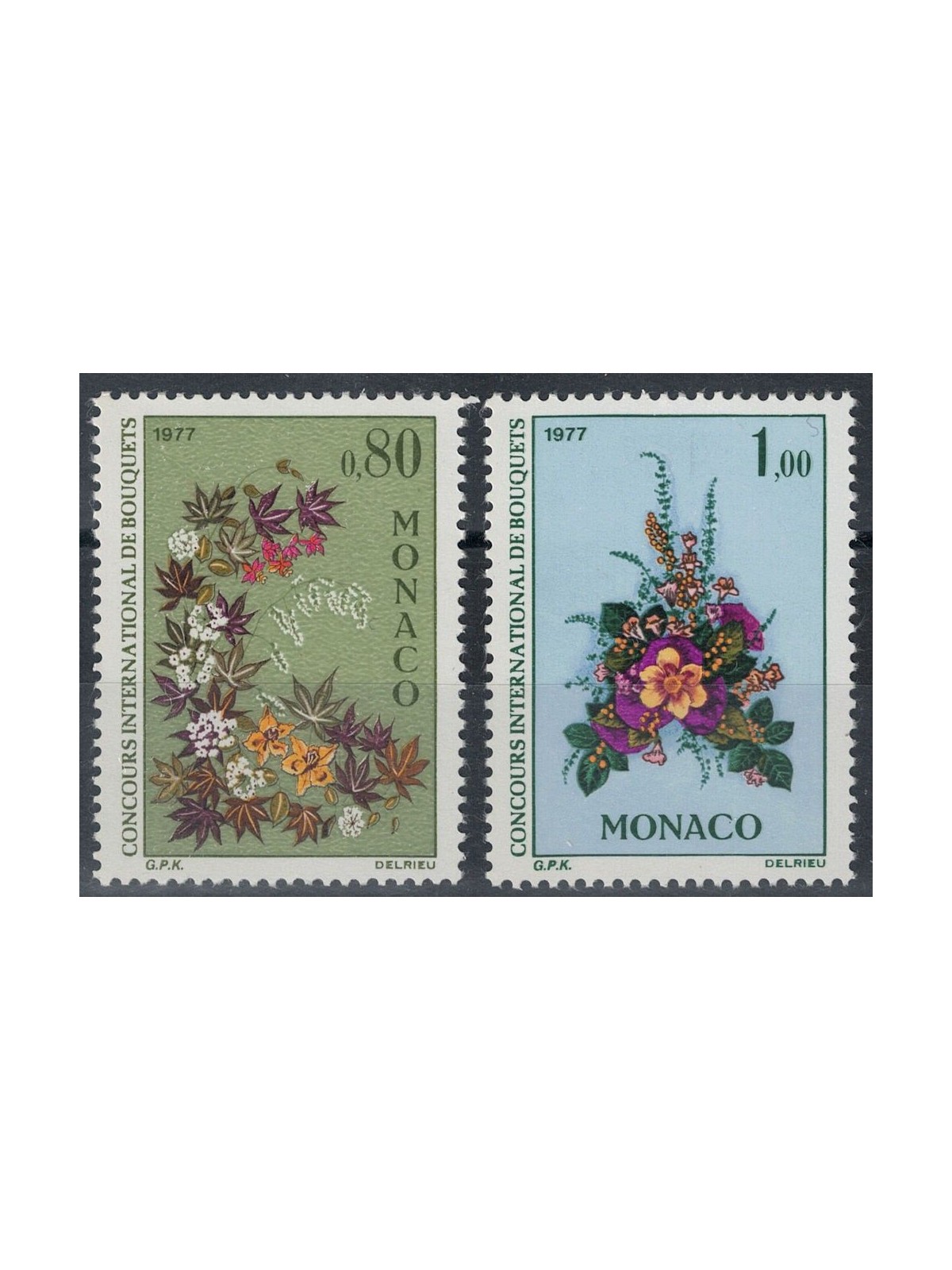 MONACO 1976 Floral Arrangement Competition 2v MNH**