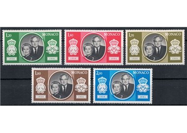 MONACO 1981 Silver Wedding of the Prince 5v MNH**