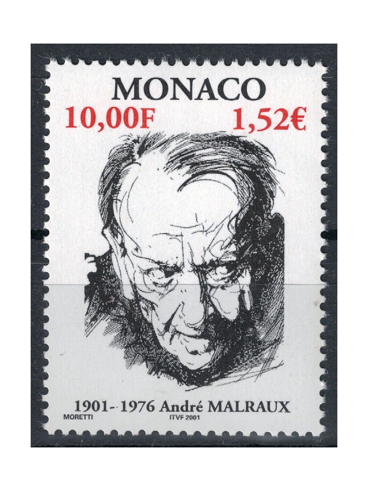 MONACO 2001 André Malraux MNH**