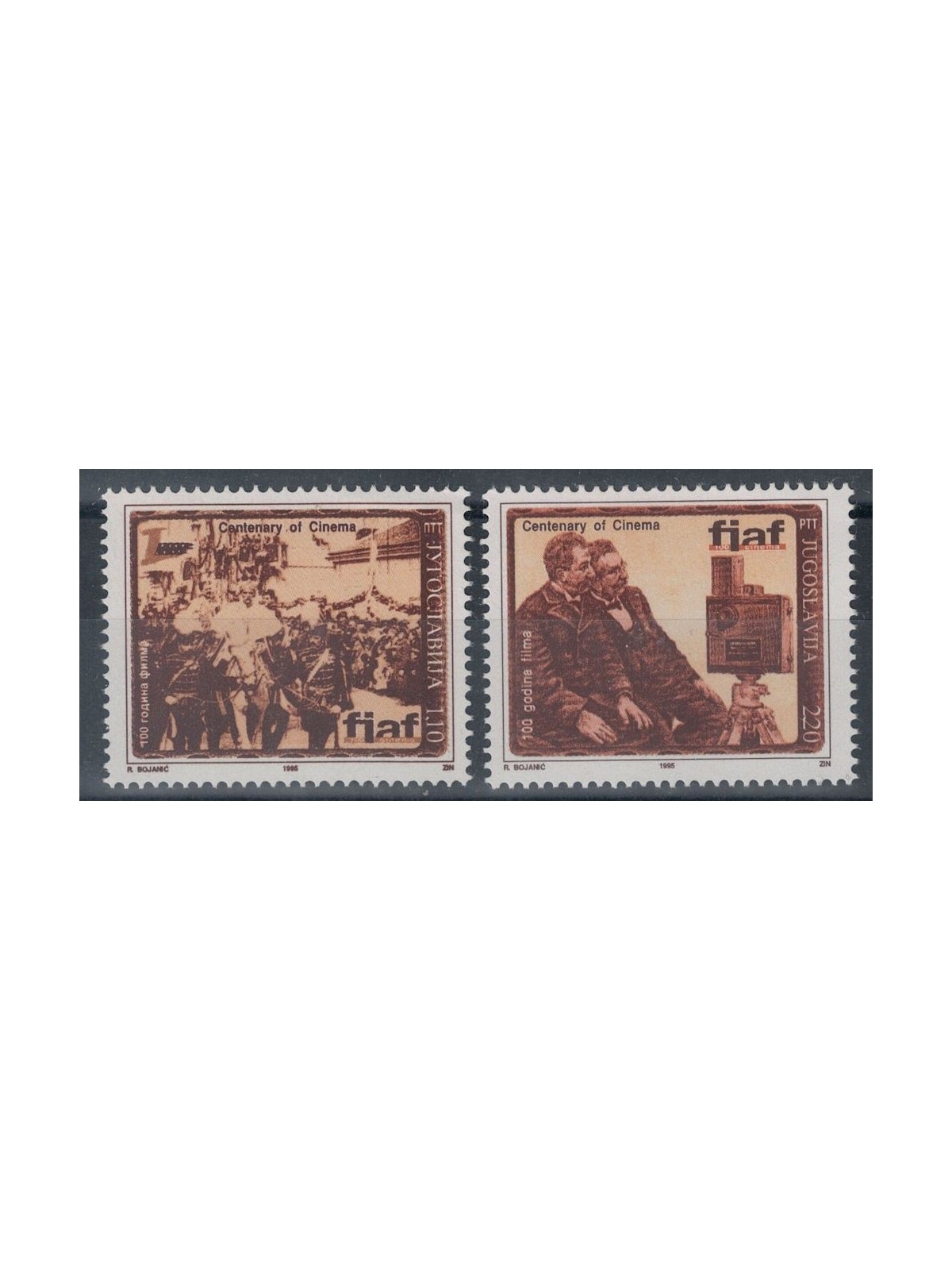 YUGOSLAVIA 1995 Centenary of Cinema 2v MNH**