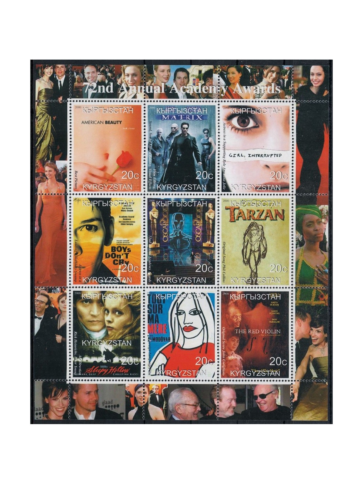 KYRGYZSTAN 2000 Film Oscars 9v MNH**