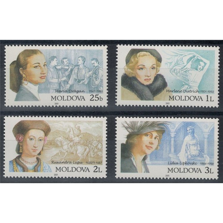 MOLDAVIA 2001 Donne celebri 4v MNH**