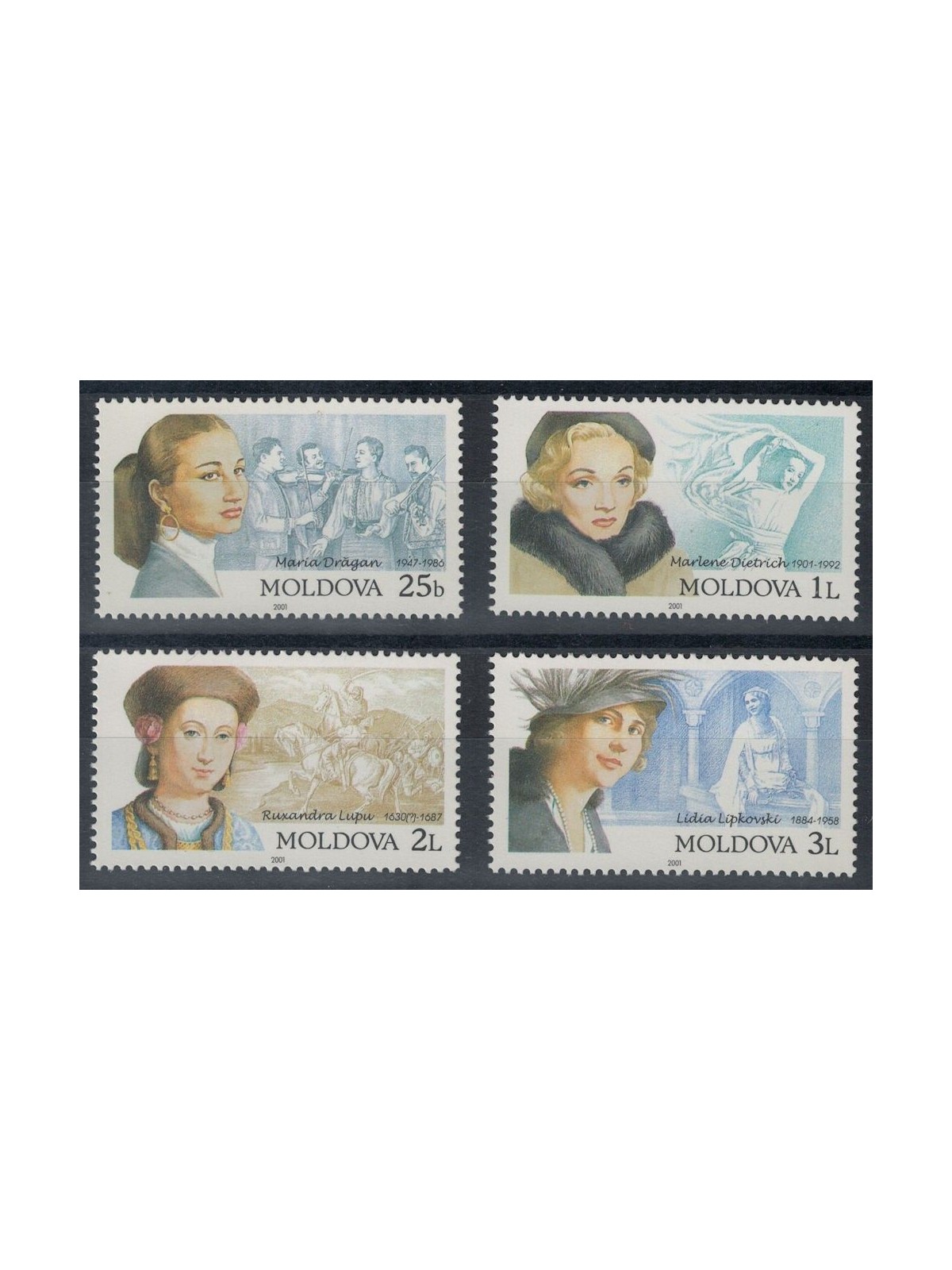 MOLDAVIA 2001 Donne celebri 4v MNH**