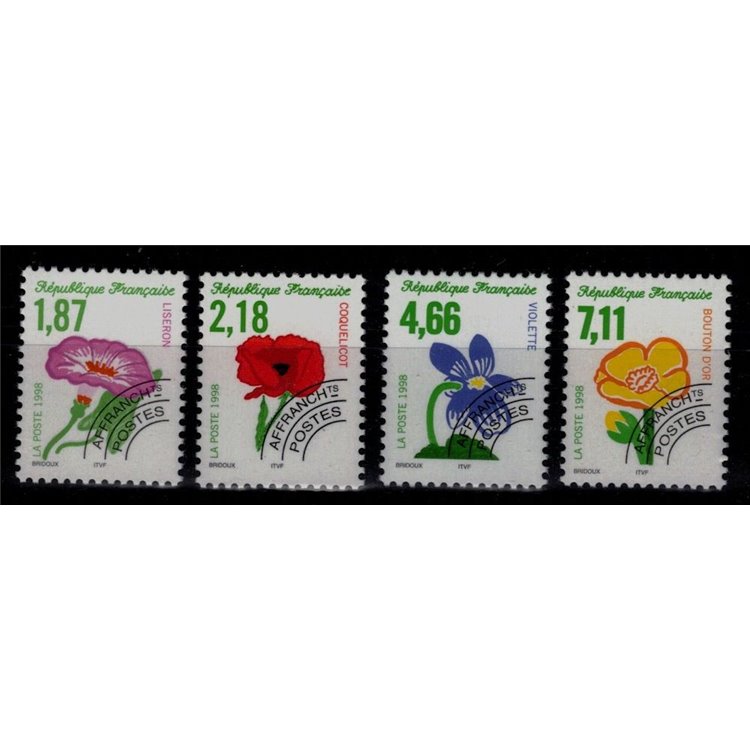 FRANCE 1998 Pre-cancelled (Wild flowers) 4v MNH**