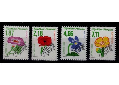 FRANCE 1998 Pre-cancelled (Wild flowers) 4v MNH**