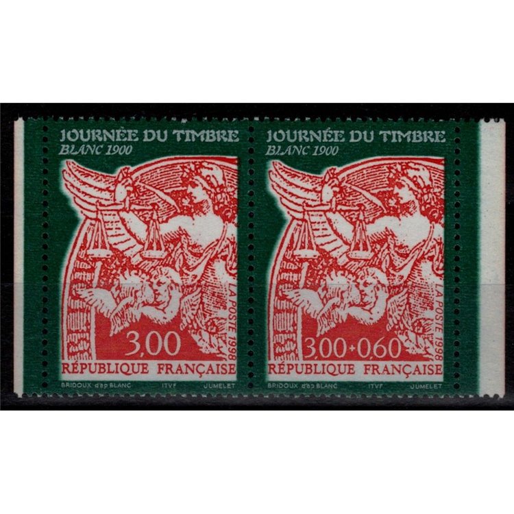FRANCE 1998 Stamp Day (from booklet) 2v MNH**