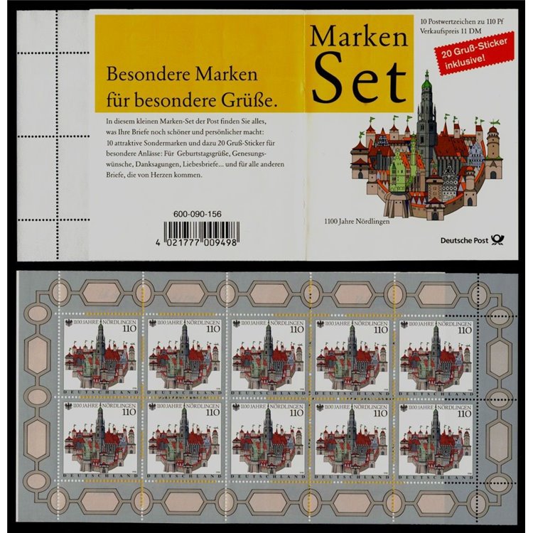 GERMANIA BRD 1998 Città di Nördlingen LB MNH**
