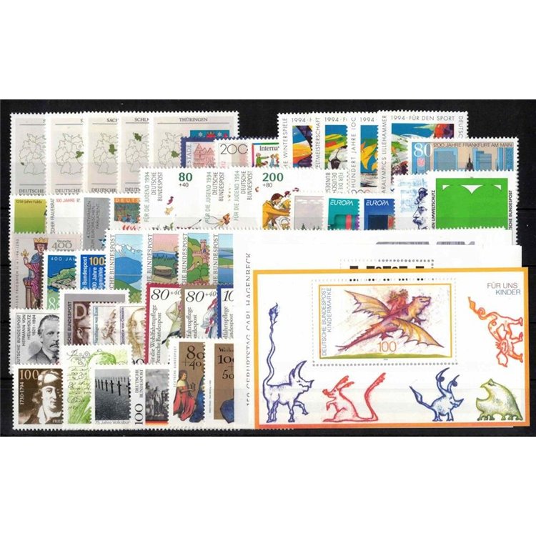 GERMANIA BRD 1994 Annata Completa 59v + 3 BF MNH**