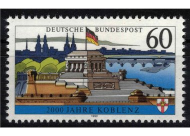 GERMANIA BRD 1992 Città di Koblenz (carta non fluorescente) MNH**