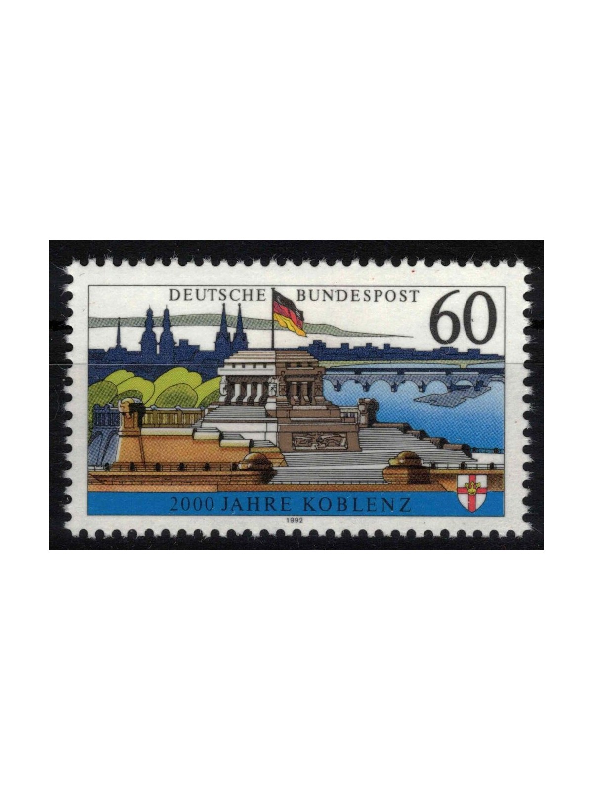 GERMANY BRD 1992 City of Koblenz (non-fluorescent paper) MNH**