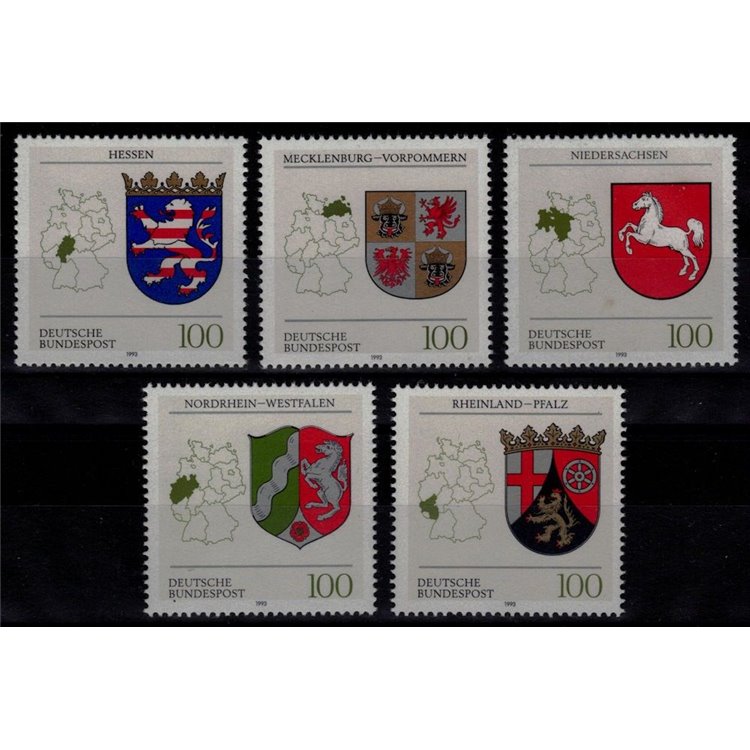 GERMANY BRD 1993 Coats of Arms of the Provinces 5v MNH**