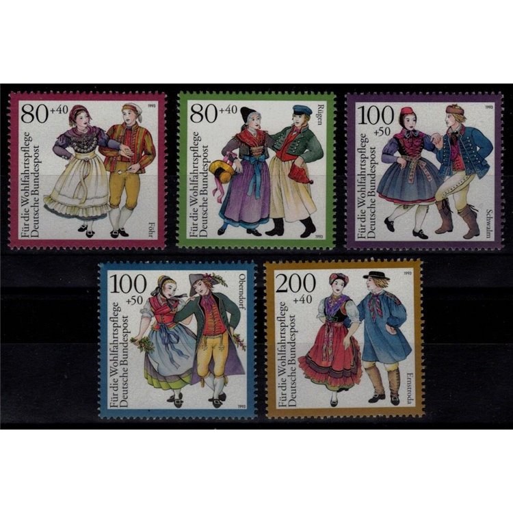 GERMANIA BRD 1993 Costumi regionali 5v MNH**