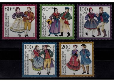 GERMANIA BRD 1993 Costumi regionali 5v MNH**