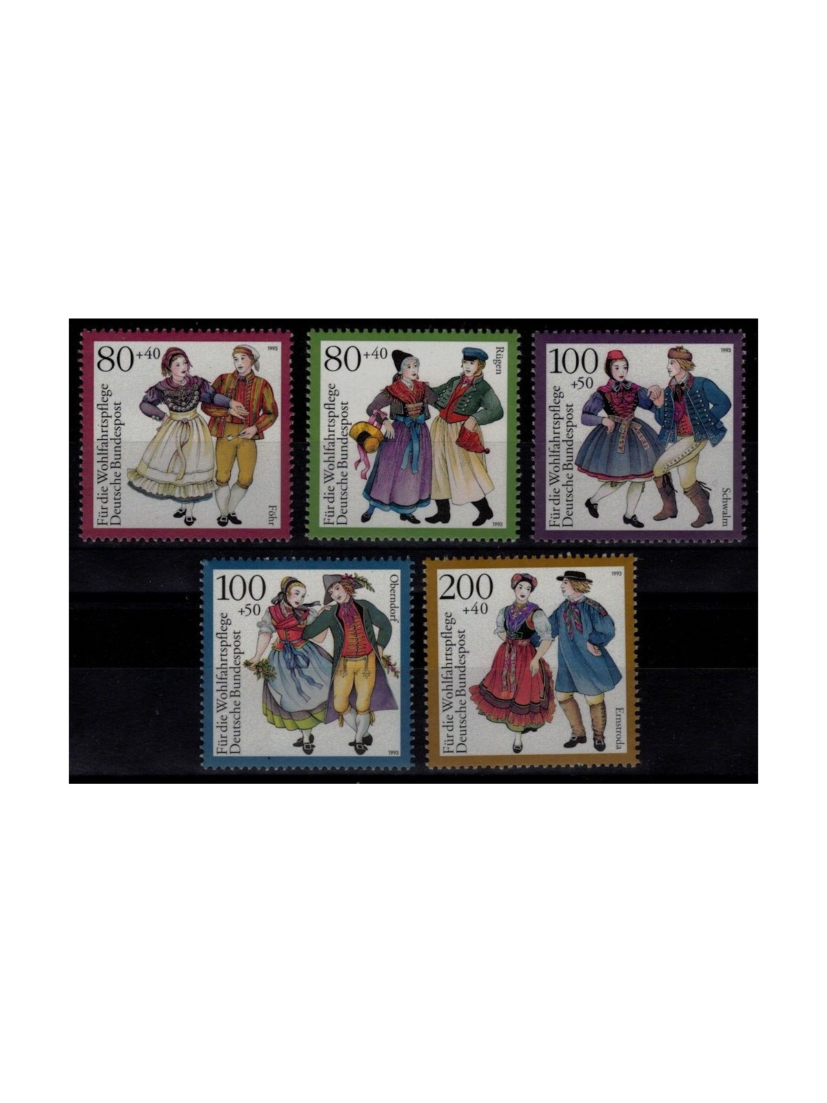 GERMANIA BRD 1993 Costumi regionali 5v MNH**