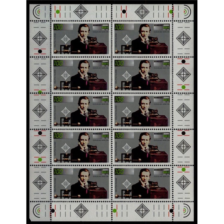 GERMANY BRD 1995 Centenary of Radio m/s MNH** (dif)