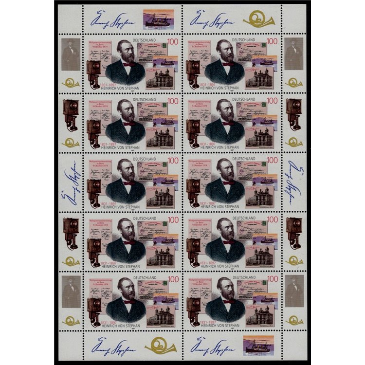 GERMANY BRD 1997 Heinrich von Stephan m/s MNH**