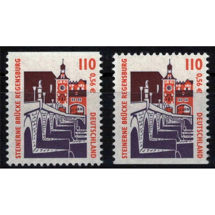 GERMANIA BRD 2000 Ponte di Regensburg (da LB) 2v MNH**