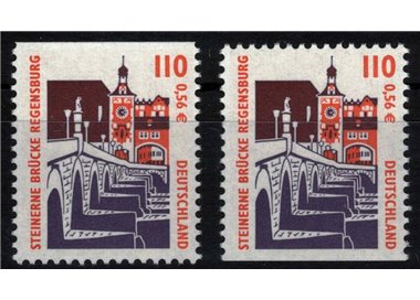 GERMANIA BRD 2000 Ponte di Regensburg (da LB) 2v MNH**