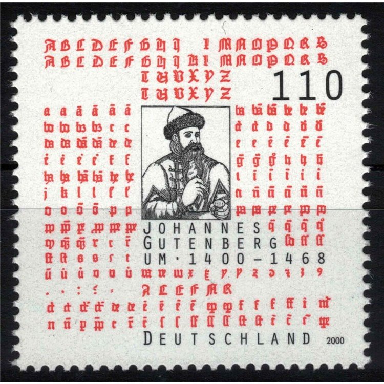 GERMANIA BRD 2000 Johannes Gutenberg MNH**