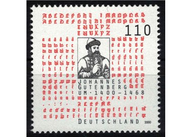 GERMANY BRD 2000 Johannes Gutenberg MNH**