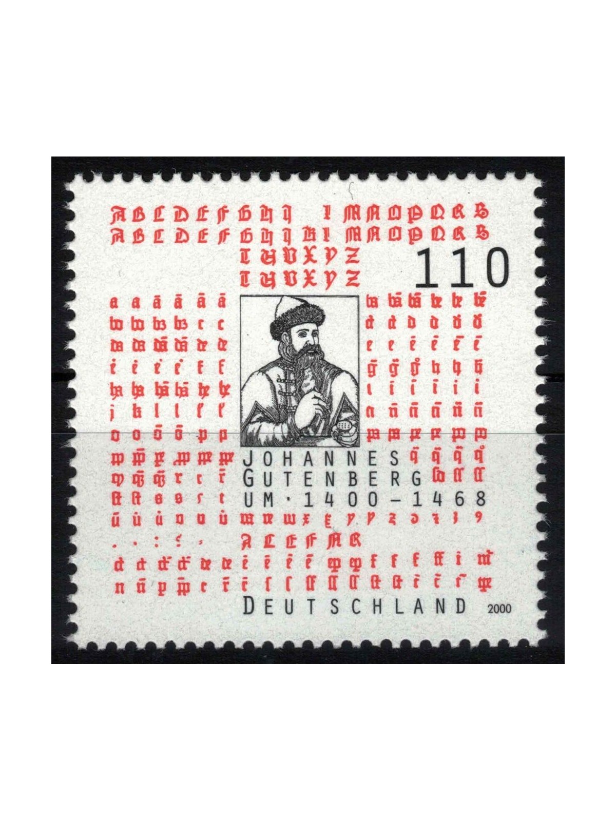GERMANY BRD 2000 Johannes Gutenberg MNH**