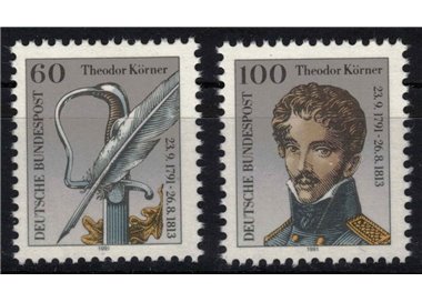 GERMANY BRD 1991 Theodor Körner 2v MNH**