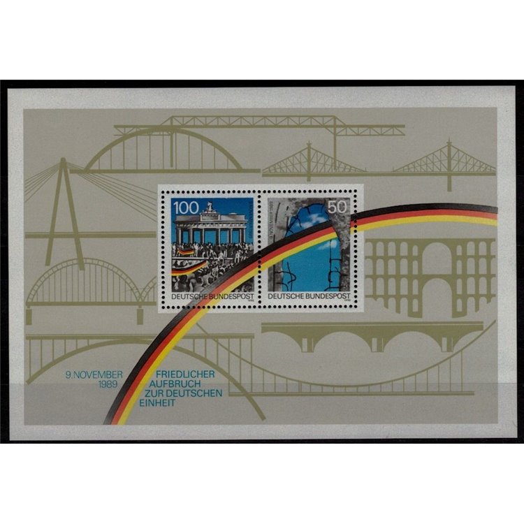 GERMANY BRD 1990 Iron Curtain and Berlin Wall s/s MNH**