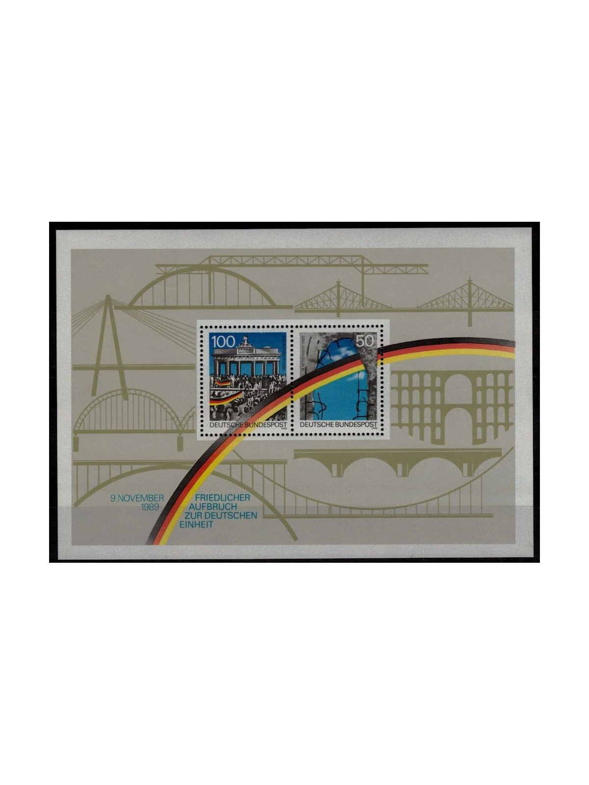 GERMANY BRD 1990 Iron Curtain and Berlin Wall s/s MNH**